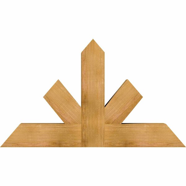 Ekena Millwork Saratoga Rough Sawn Timber Gable Bracket, Western Red Cedar, 48"W x 28"H x 6"D x 6"F, 14/12 Pitch GBW048X28X0606SAR00RWR - main
